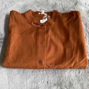 NWT Eileen Fisher oversized Medium ochre crop barn coat